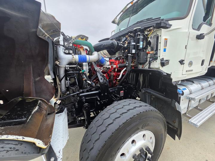 2021 Mack Granite Tandem Dump Truck, mack MP8 engine, hood open